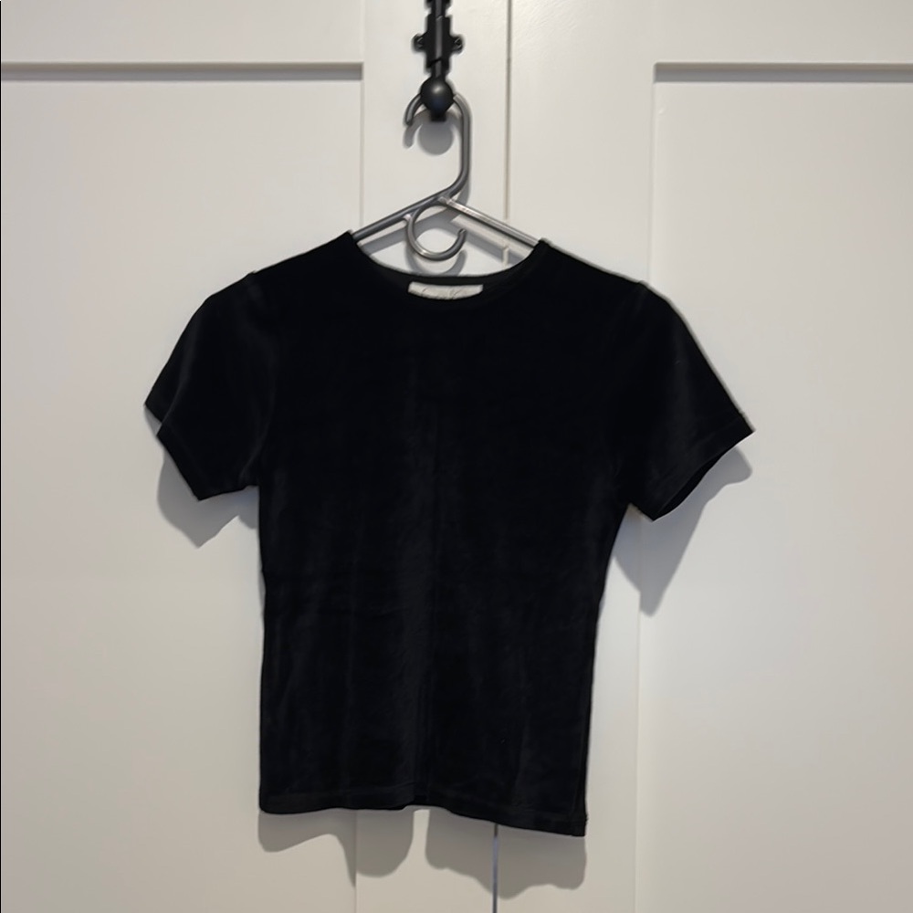 Black Velvet Short Sleeve Top